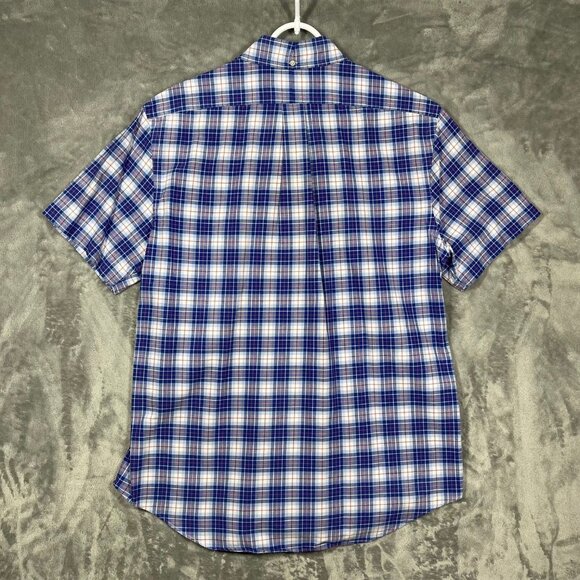 Ralph‎ Lauren Blue & Red Plaid Short Sleeve Flesh Pony Shirt Mens Size Large - Picture 8 of 9